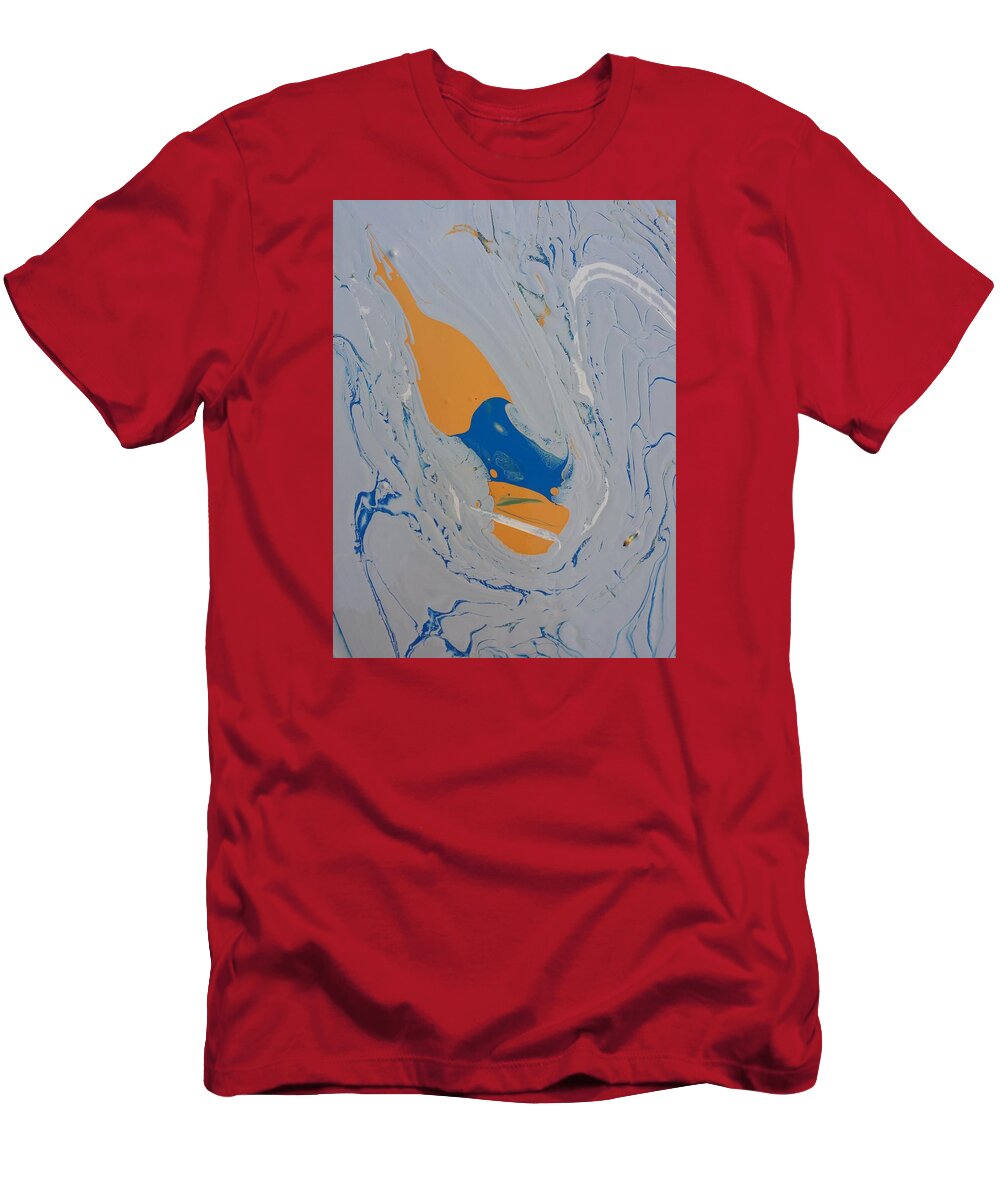 Abstract T-Shirt featuring the painting Discarded Pumpkin Core by Gyula Julian Lovas