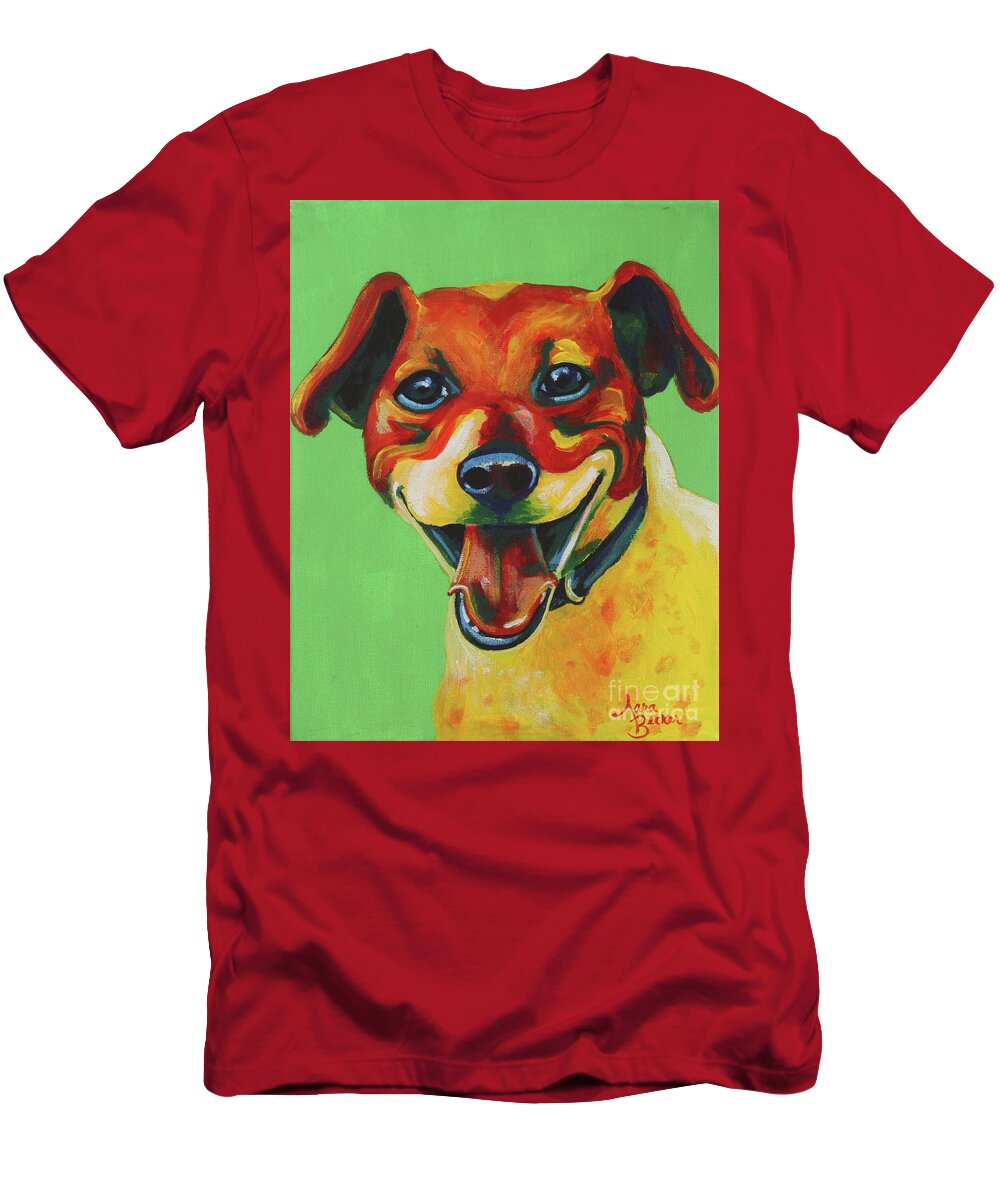 Dog T-Shirt featuring the painting Disco by Sara Becker