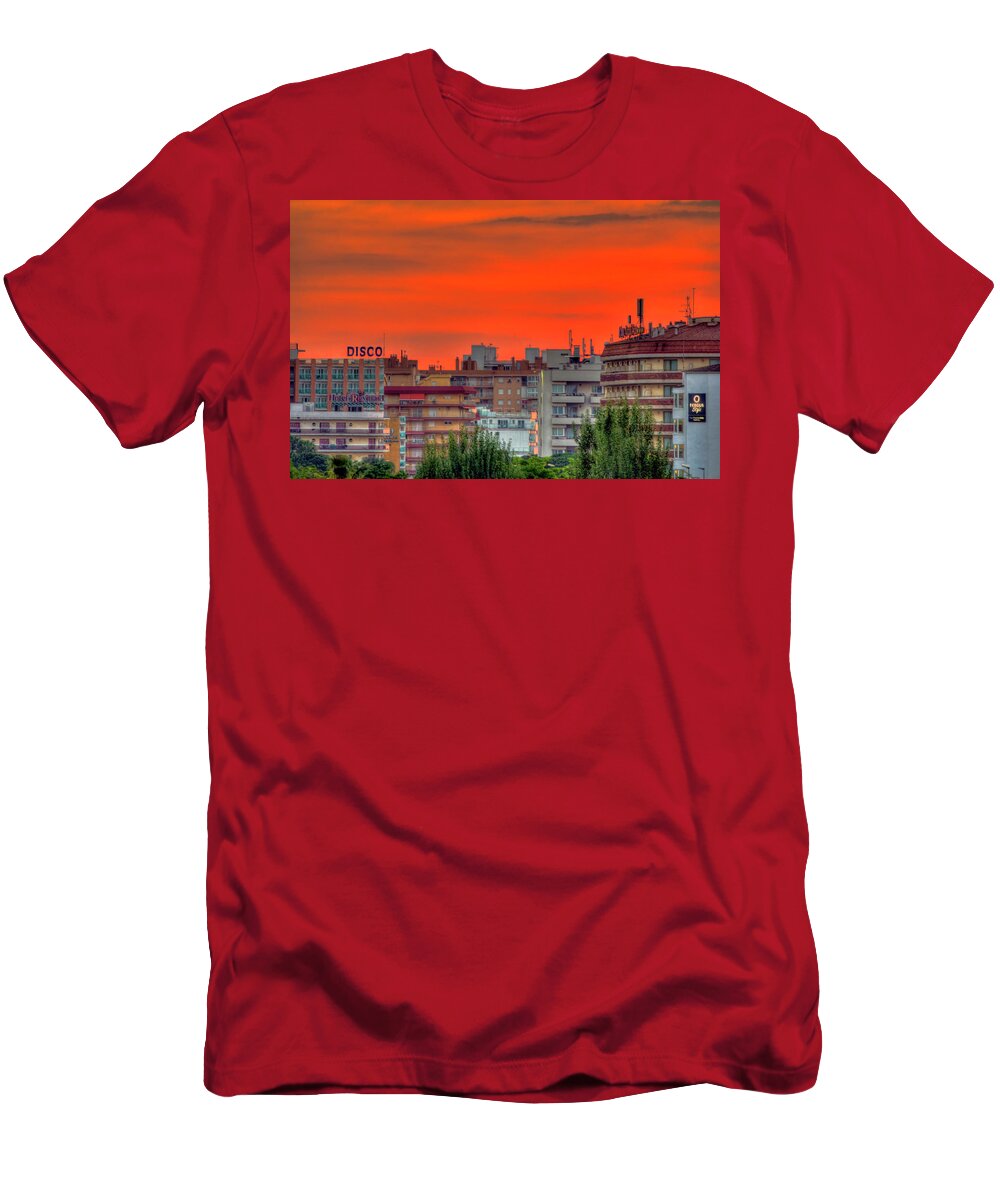 Santa Susanna T-Shirt featuring the photograph Disco Sunrise by Nadia Sanowar