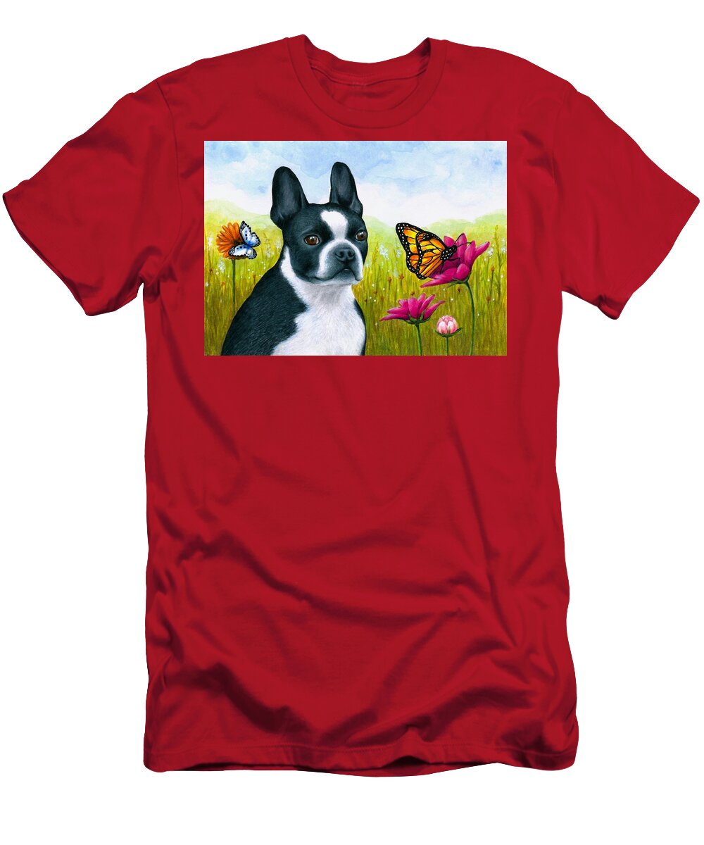 Dog T-Shirt featuring the painting Dog 134 by Lucie Dumas
