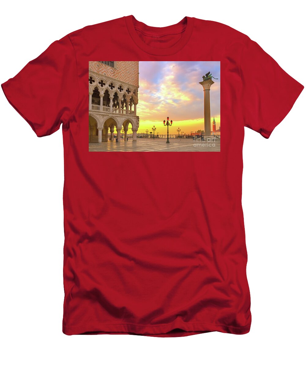 Palace T-Shirt featuring the photograph Sunrise in Venice by Anastasy Yarmolovich