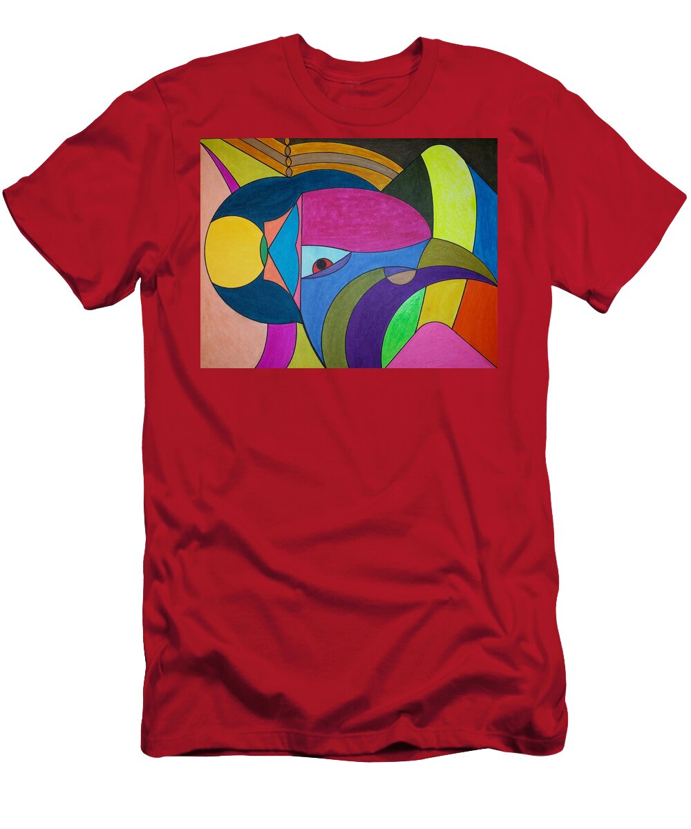 Geometric Art T-Shirt featuring the painting Dream 303 by S S-ray