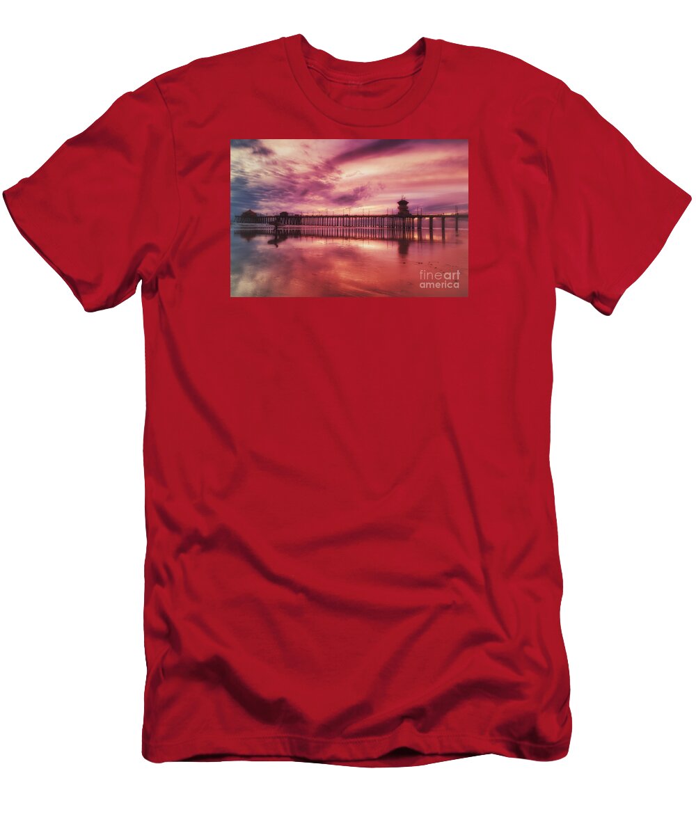 Pier T-Shirt featuring the photograph End of Days at the Pier by Susan Gary