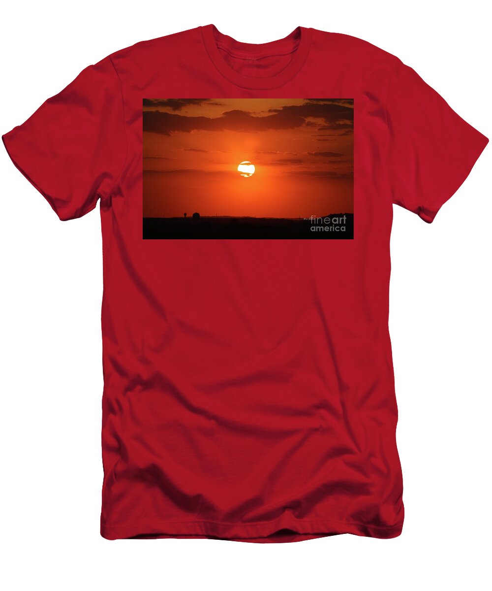 Sunset T-Shirt featuring the photograph Ending of the beautiful day by Yumi Johnson