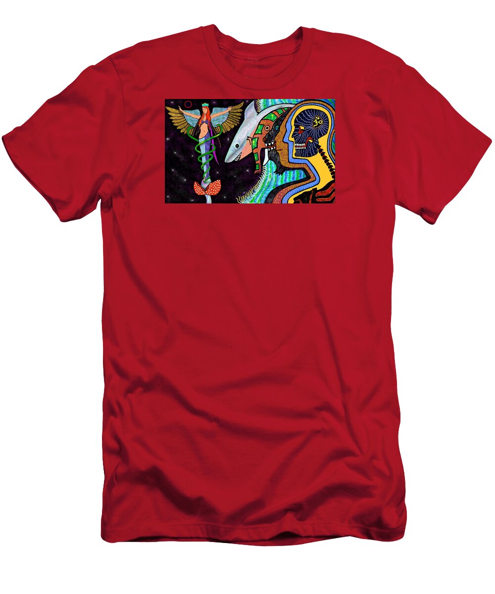 Visionary_art T-Shirt featuring the painting Eternal Web of Consciousness by Myztico Campo