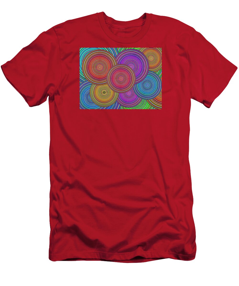 Circles T-Shirt featuring the painting Family Circles Old And Young Unite 1 by Tony Rubino