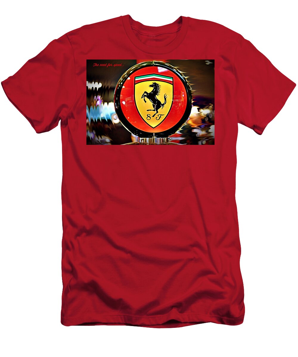 Home T-Shirt featuring the photograph Ferrari - Need for Speed by Richard Gehlbach