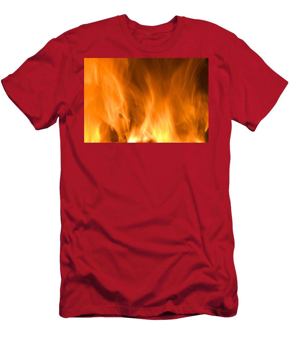 Fire Background T-Shirt featuring the photograph Fire flames background by Michalakis Ppalis