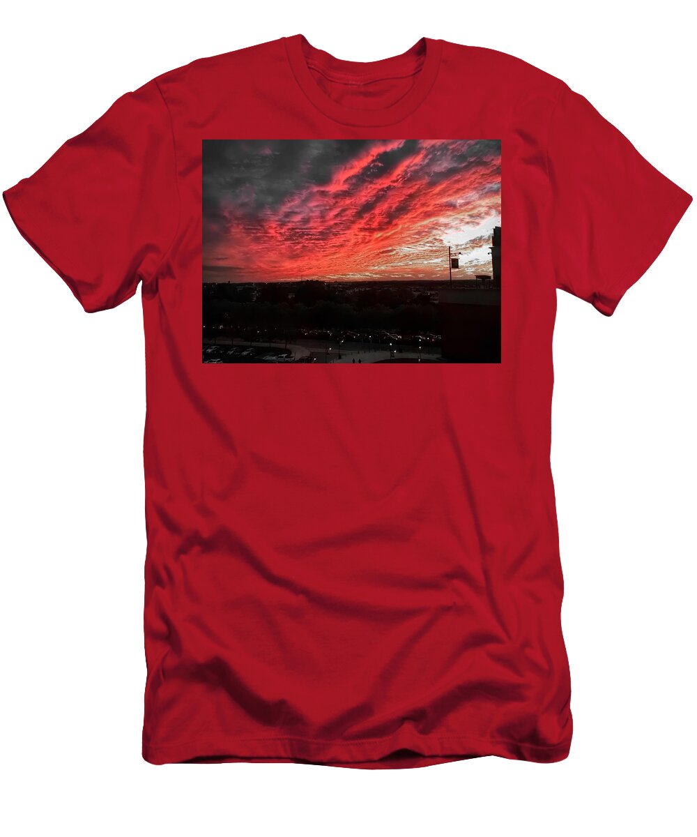 Sky T-Shirt featuring the photograph Fire in the Sky by Chris Montcalmo