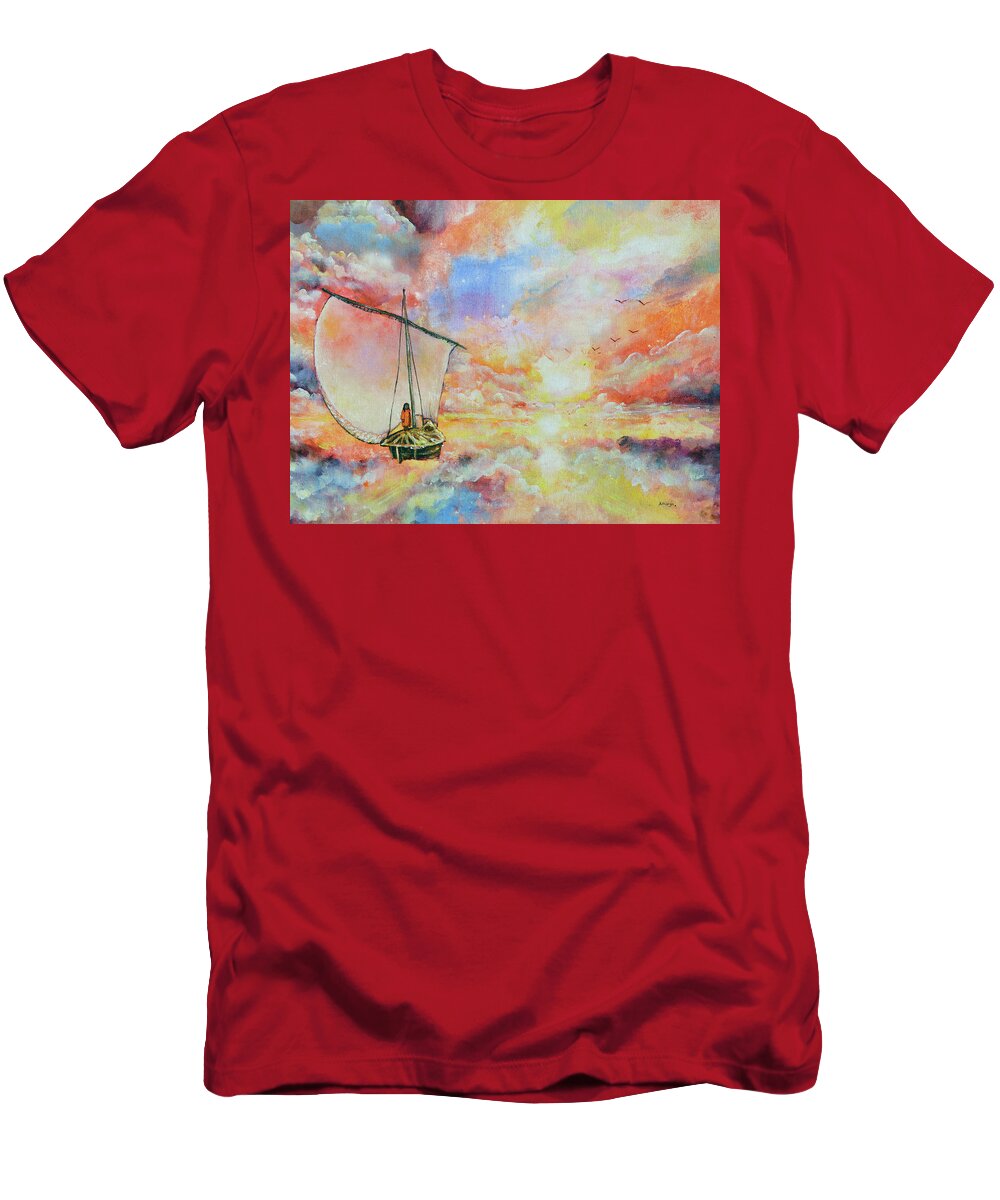 Yogananda T-Shirt featuring the painting Fisherman of Souls by Ashleigh Dyan Bayer