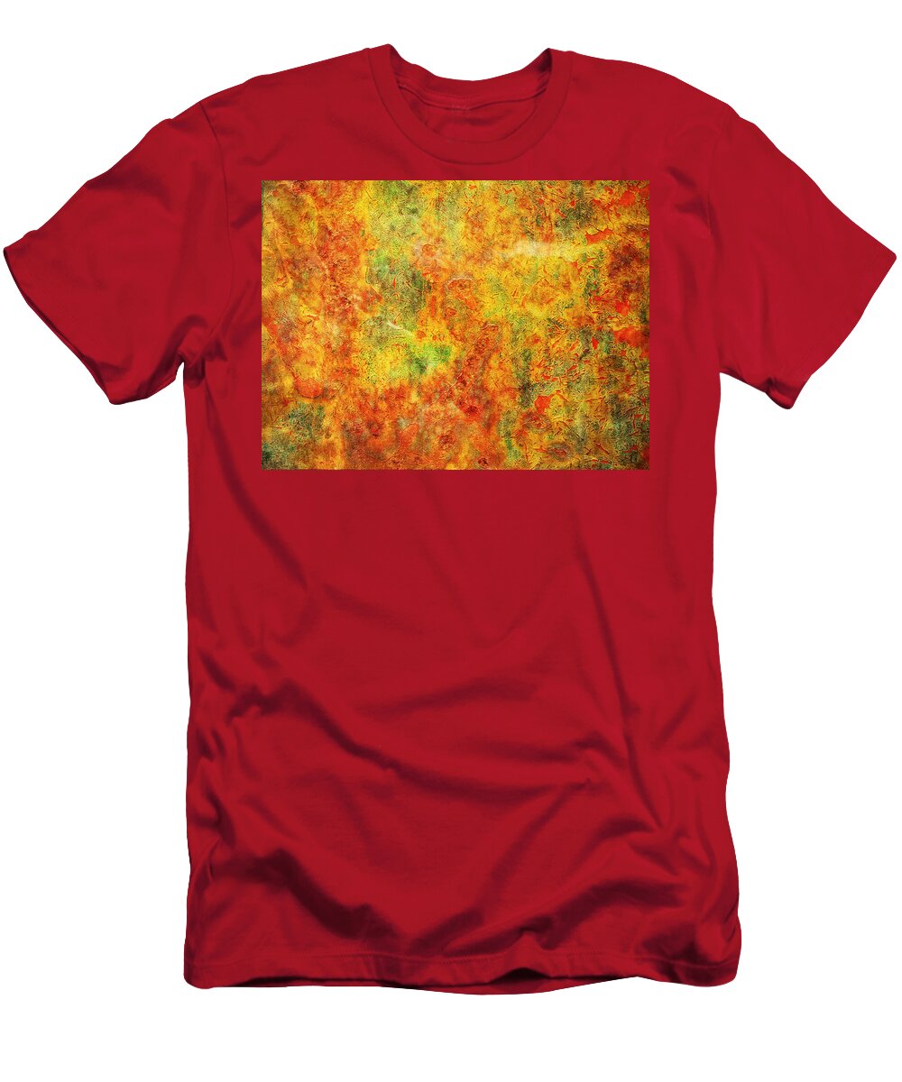Flat Earth T-Shirt featuring the painting Flat Earth by Ally White