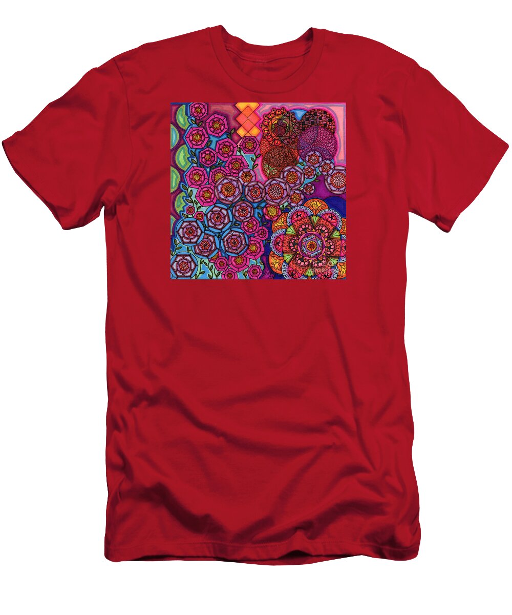 Abstract T-Shirt featuring the painting Flower Power by Vicki Baun Barry