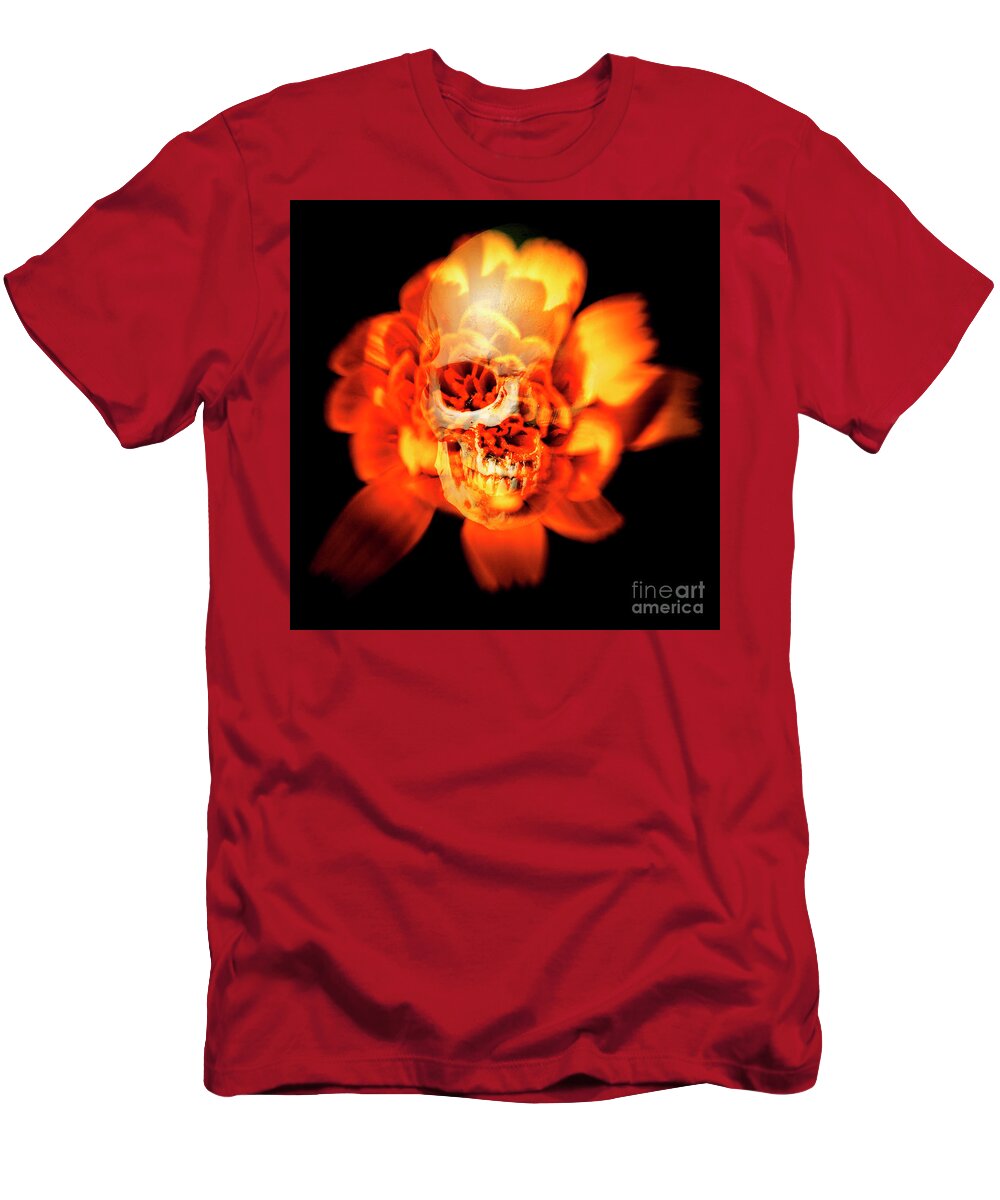 Halloween T-Shirt featuring the photograph Flower skull by Jorgo Photography