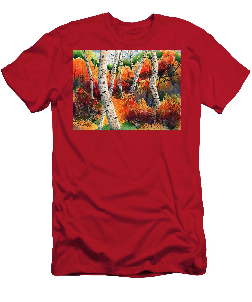 Tim Gordon T-Shirt featuring the painting Forest in color by Timithy L Gordon