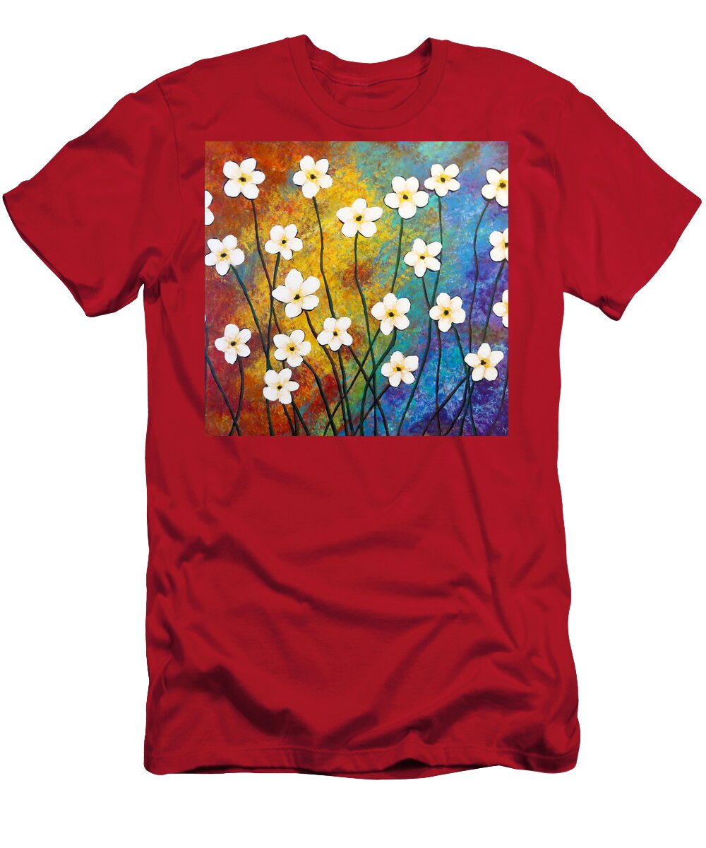 Frangipani T-Shirt featuring the painting Frangipani Explosion by Teresa Wing