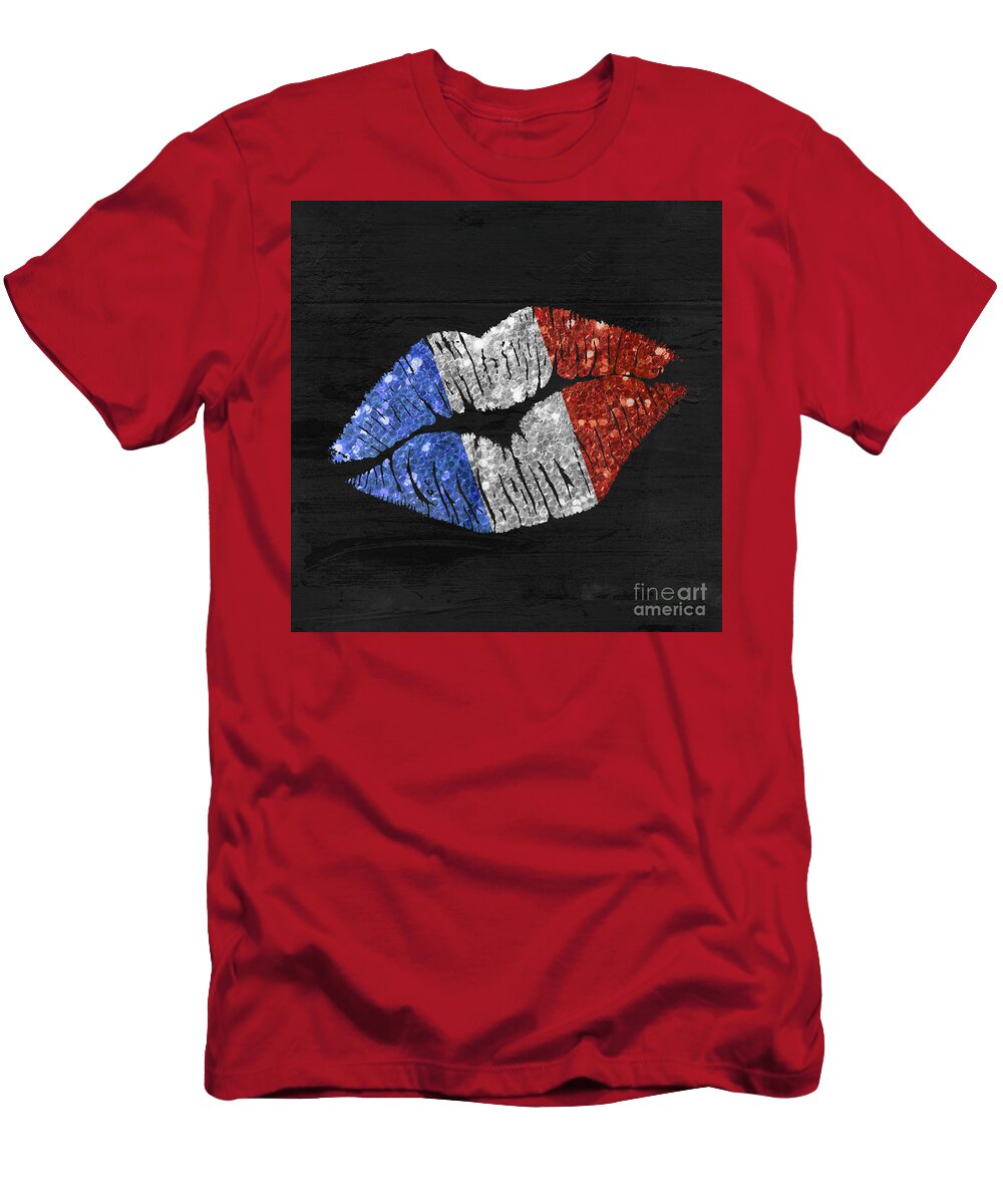 Lips T-Shirt featuring the painting French Kiss by Mindy Sommers