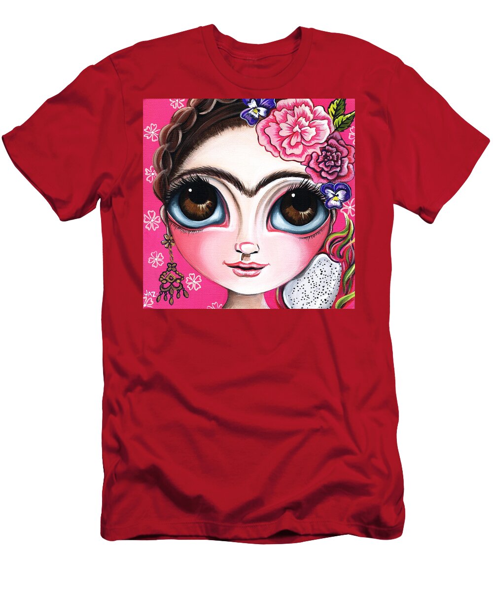 Frida T-Shirt featuring the painting Frida and the Dragonfruit by Jaz Higgins