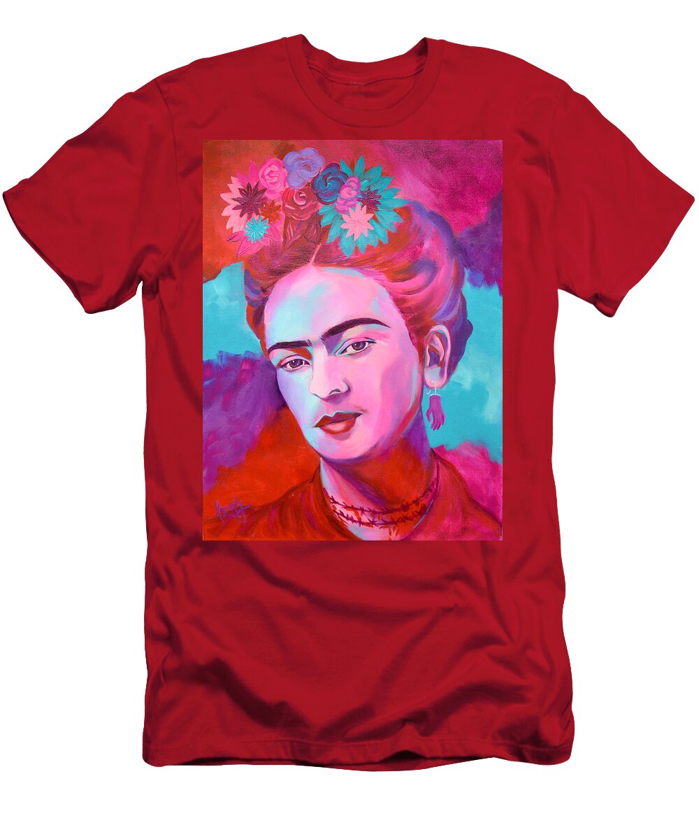 Frida Kahlo T-Shirt featuring the painting Frida Kahlo by Luzdy Rivera