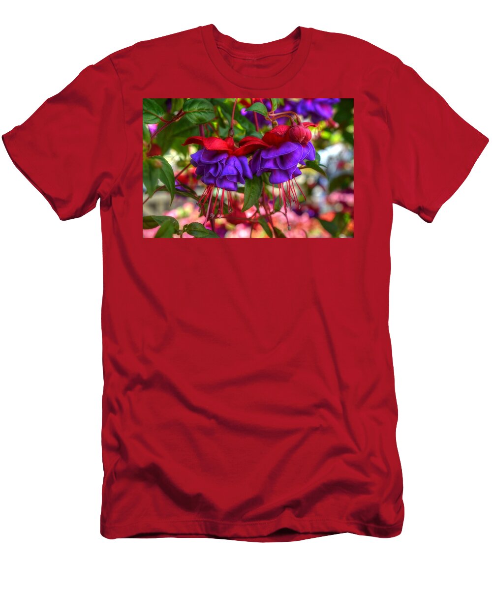 Fuchsia T-Shirt featuring the photograph Fuchsia blooms by Ronda Ryan