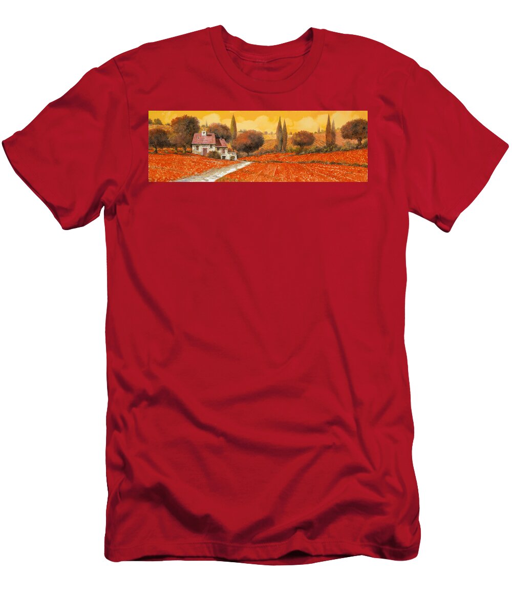 Tuscany T-Shirt featuring the painting il fuoco della Toscana by Guido Borelli