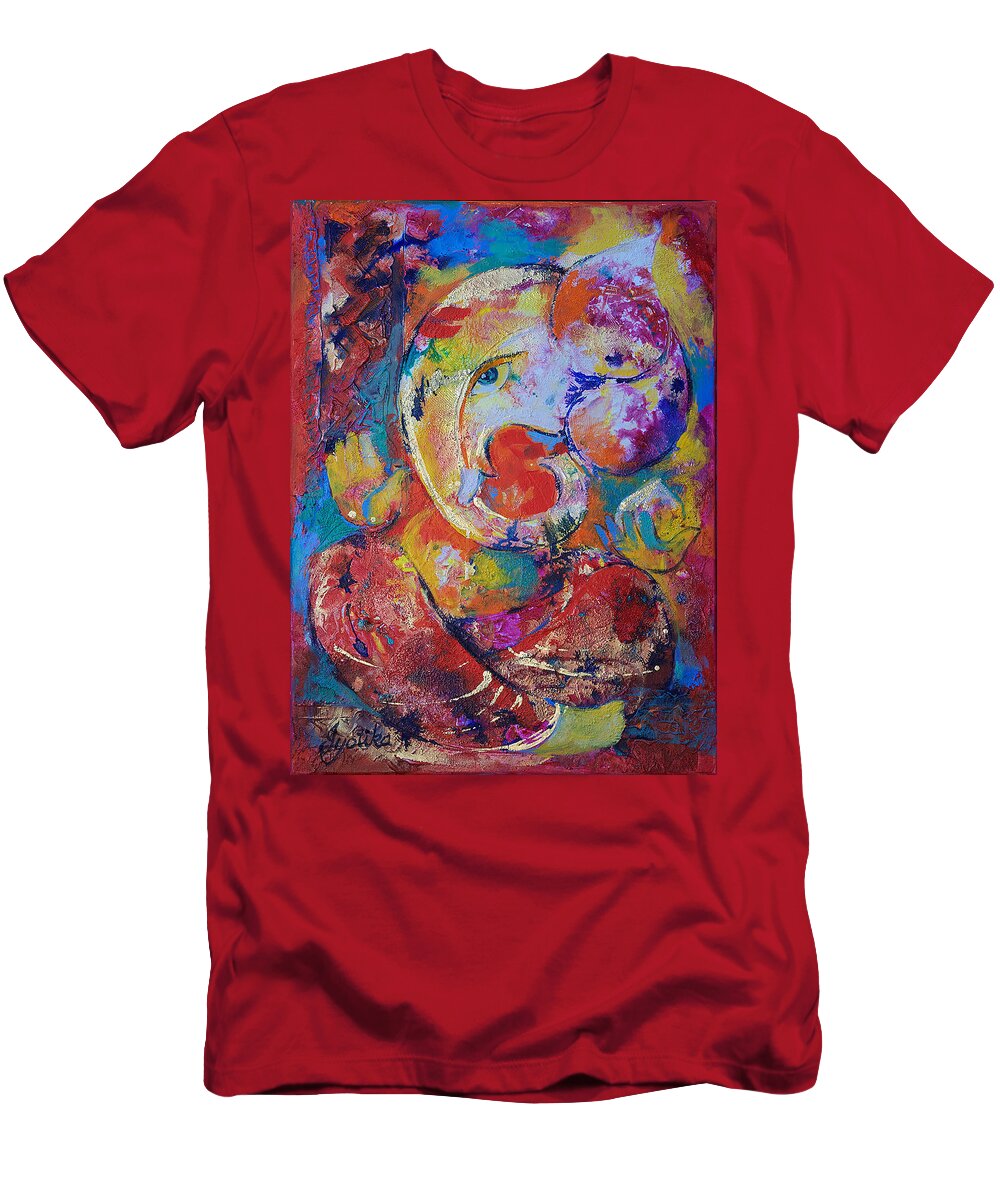Ganesha T-Shirt featuring the painting Ganesh by Jyotika Shroff