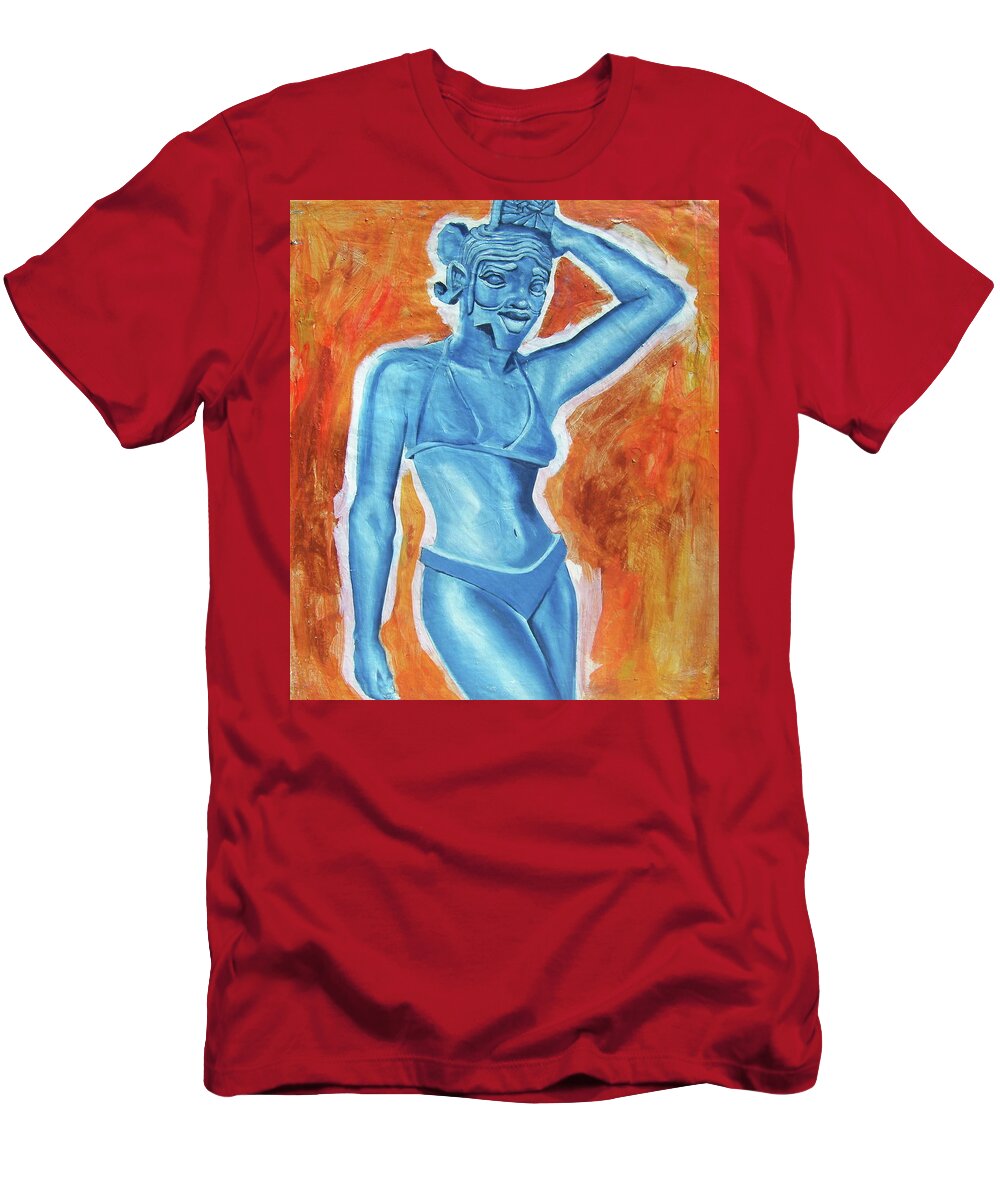 Goddess T-Shirt featuring the painting Goddess by Laura Pierre-Louis
