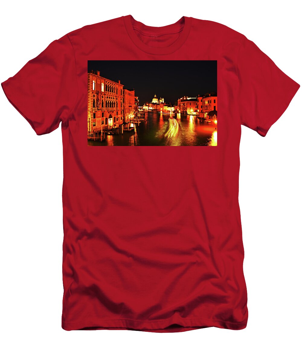 Grand T-Shirt featuring the photograph Grand Canal In Venice by Tinto Designs