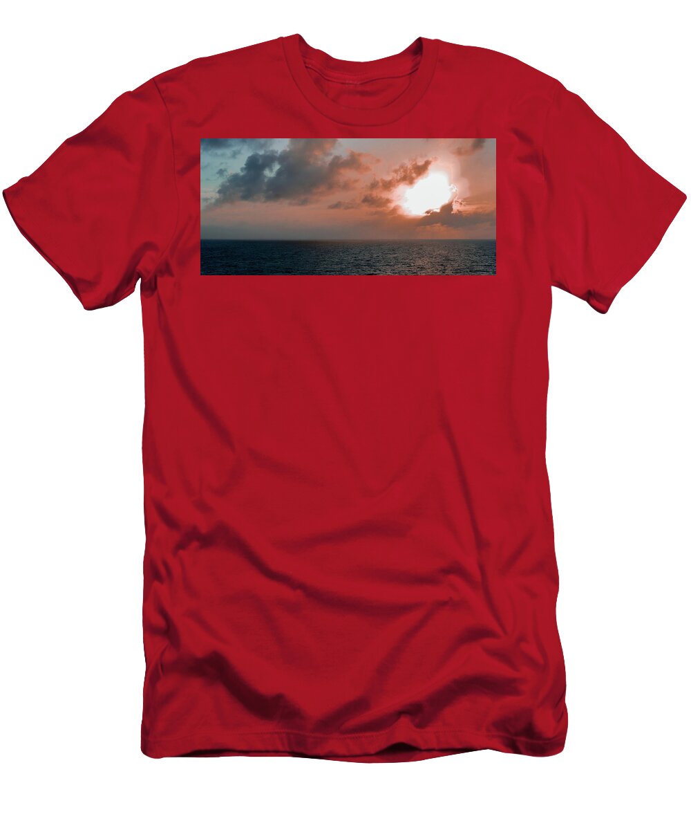 Sunset T-Shirt featuring the photograph Great ball of sun by Charles McCleanon