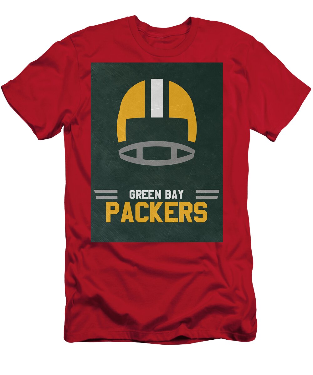 Green Bay Packers Vintage Art T-Shirt by Joe Hamilton - Pixels