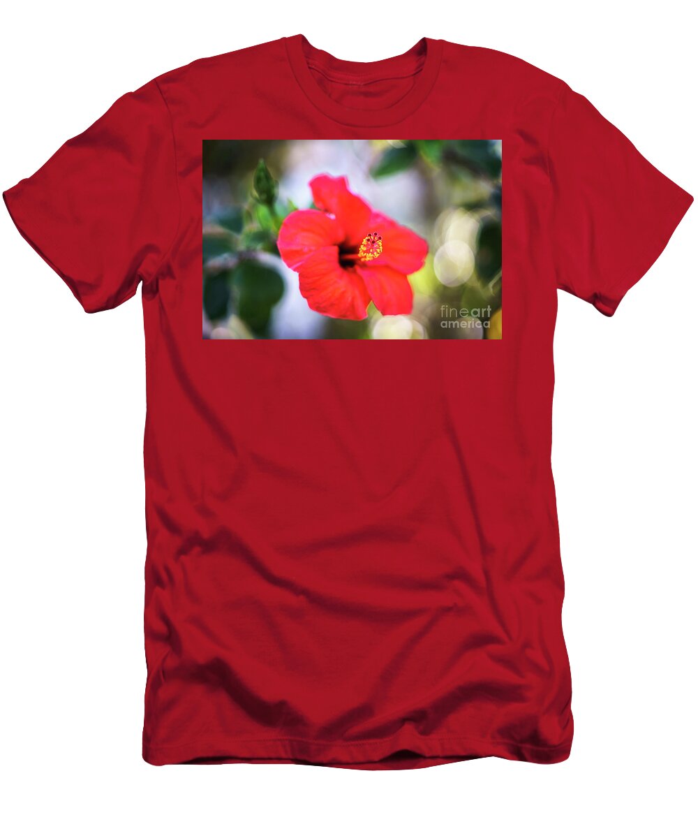 Cadiz T-Shirt featuring the photograph Hibiscus Rosa Sinensis Genoves Park Cadiz Spain by Pablo Avanzini