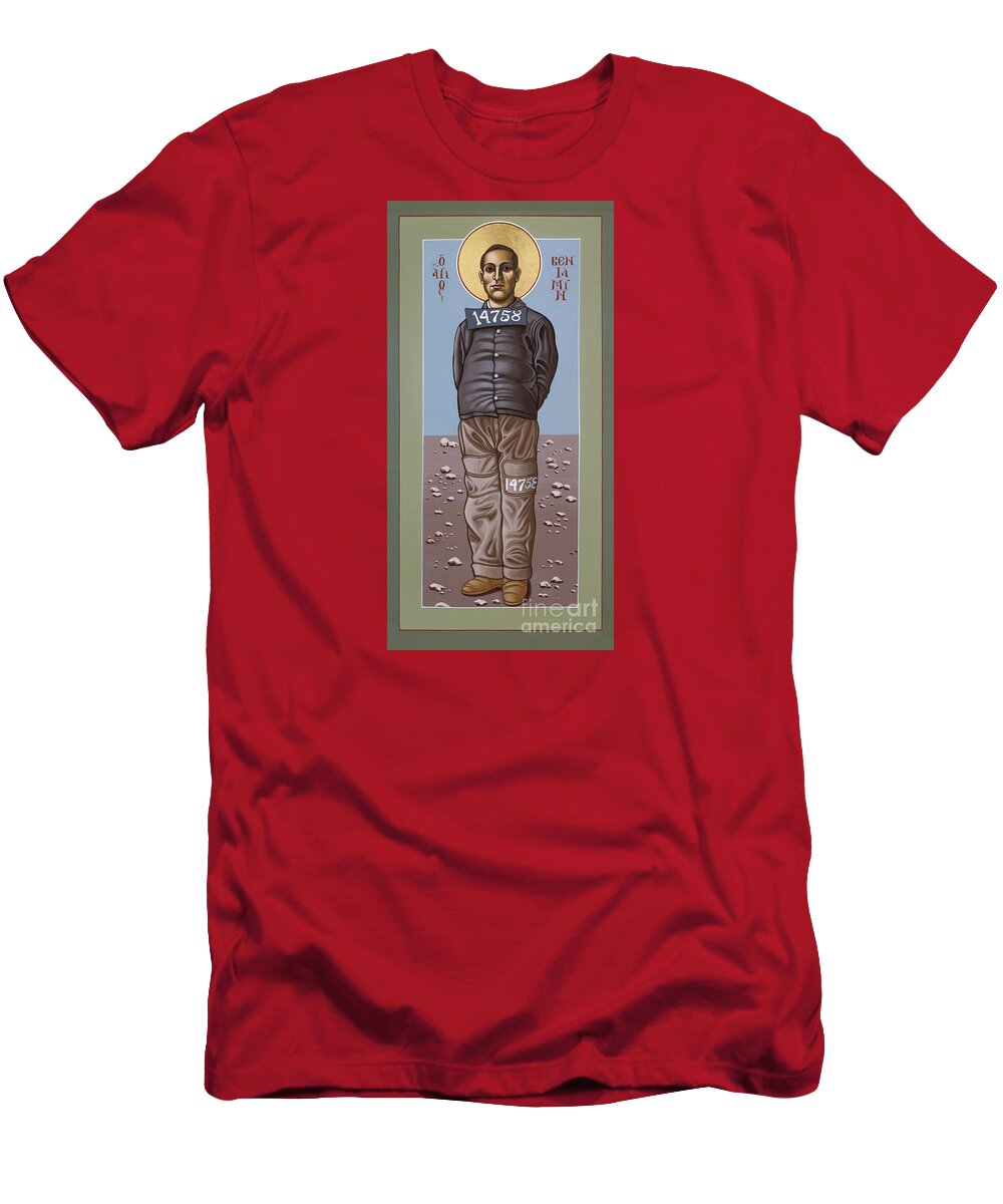 Holy Prophet Benjamin Salmon T-Shirt featuring the painting Holy Prophet Benjamin Salmon 083 by William Hart McNichols
