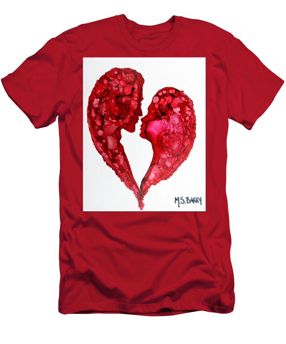 Love T-Shirt featuring the painting Human Heart by Maria Barry
