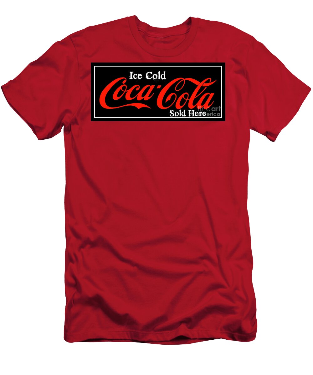 Coke Signage T-Shirt featuring the photograph Ice Cold Coke 11 Coca Cola Art by Reid Callaway