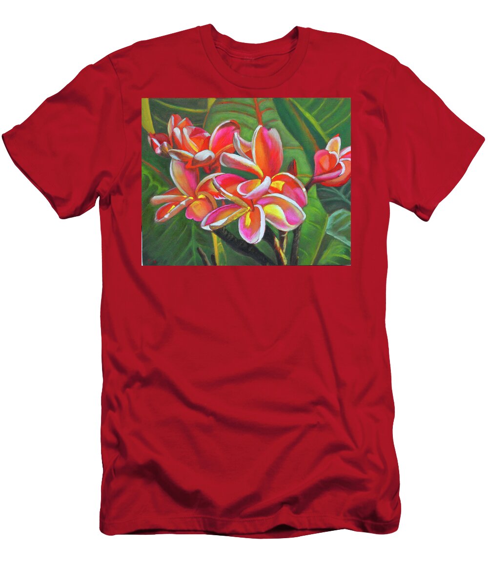 Plumeria T-Shirt featuring the painting Immortality by Thu Nguyen
