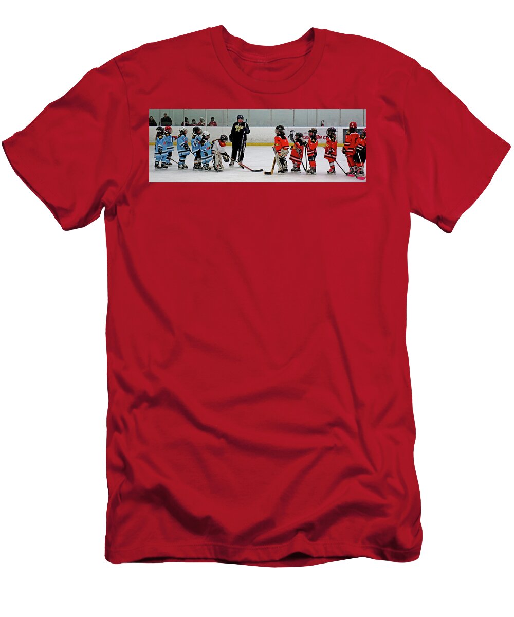 Hockey T-Shirt featuring the photograph In The Beginning by Ian MacDonald
