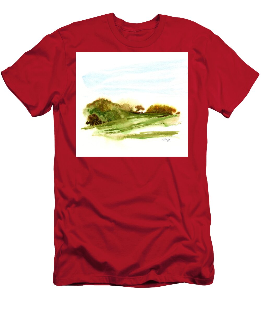 Indian Hill Groton Ma T-Shirt featuring the painting Indian Hill Groton MA by Paul Gaj
