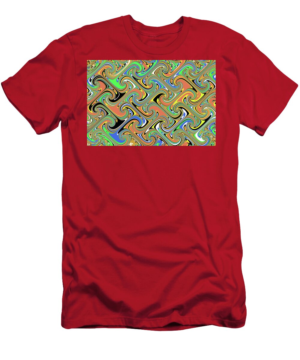 Interesting Curves Abstract T-Shirt featuring the digital art Interesting Curves Abstract by Tom Janca