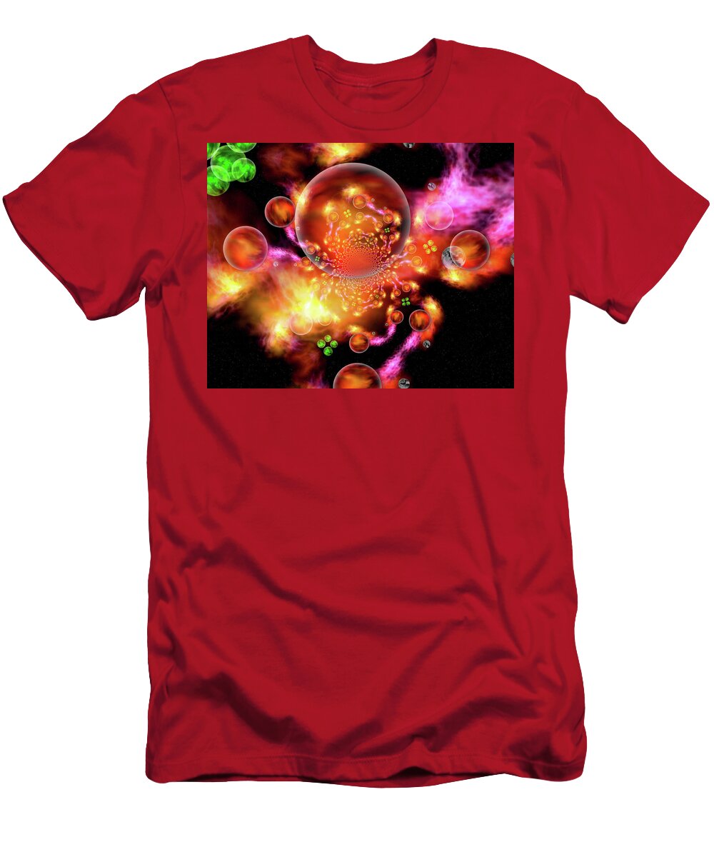 Stellar Nursery T-Shirt featuring the digital art It's A Wacky Inter-Dimensional Stellar Nursery by Rolando Burbon