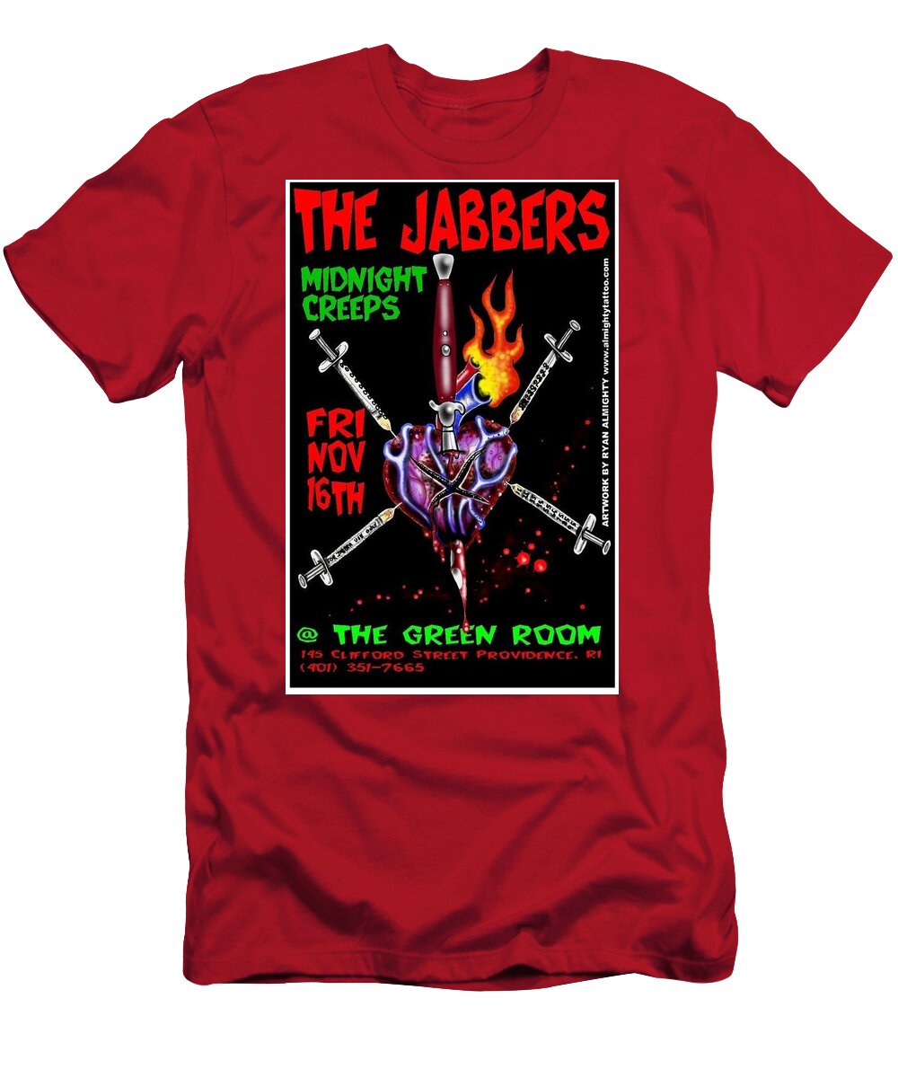 The Jabbers T-Shirt featuring the digital art Jabbers Reunion Flyer by Ryan Almighty