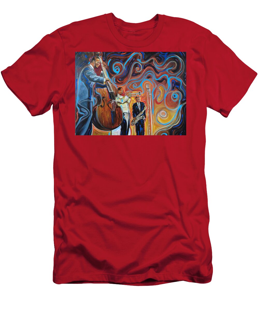 African-american Jazz T-Shirt featuring the painting Jazz Brother by Emery Franklin