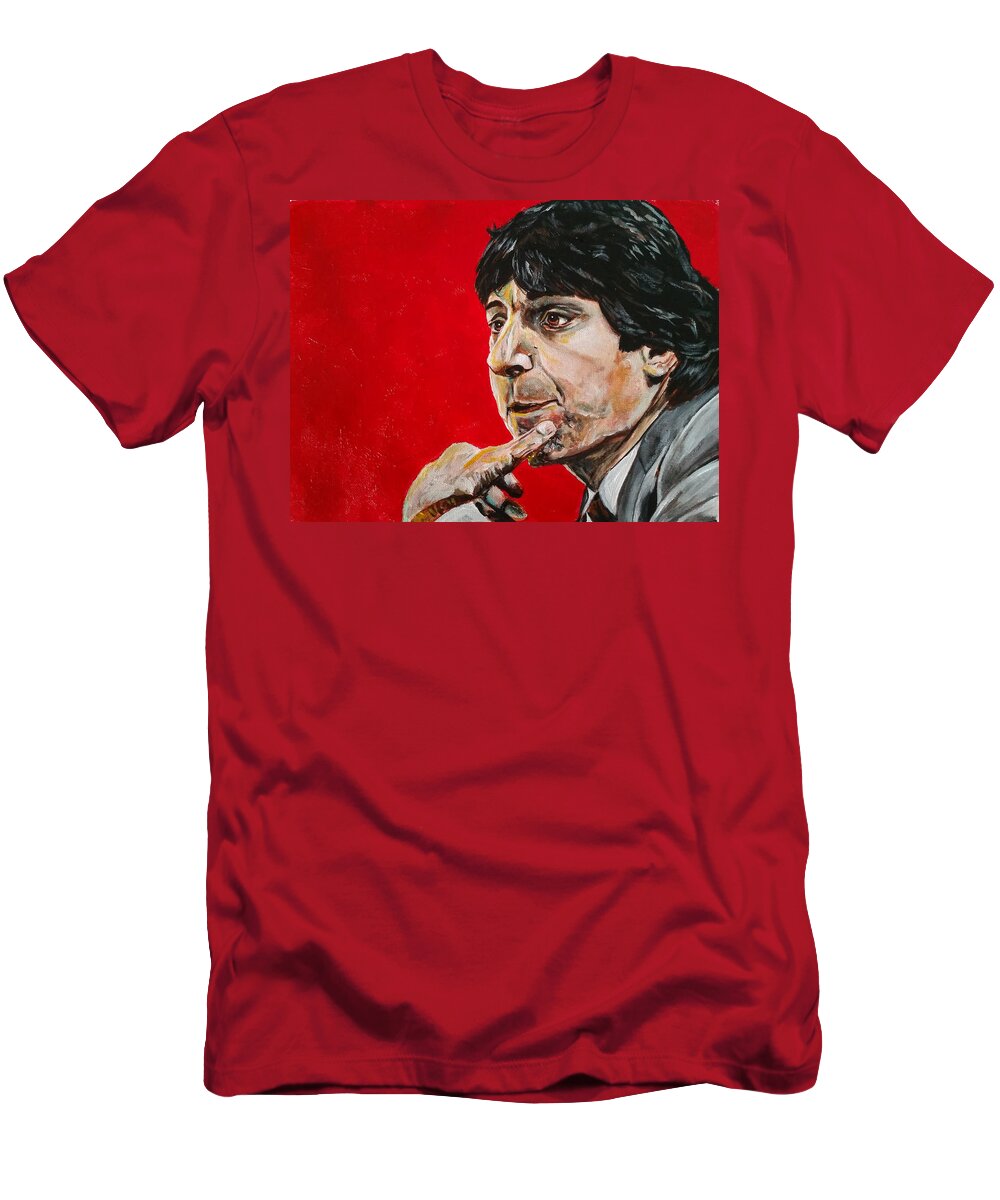 Portrait T-Shirt featuring the painting Jimmy V by Joel Tesch