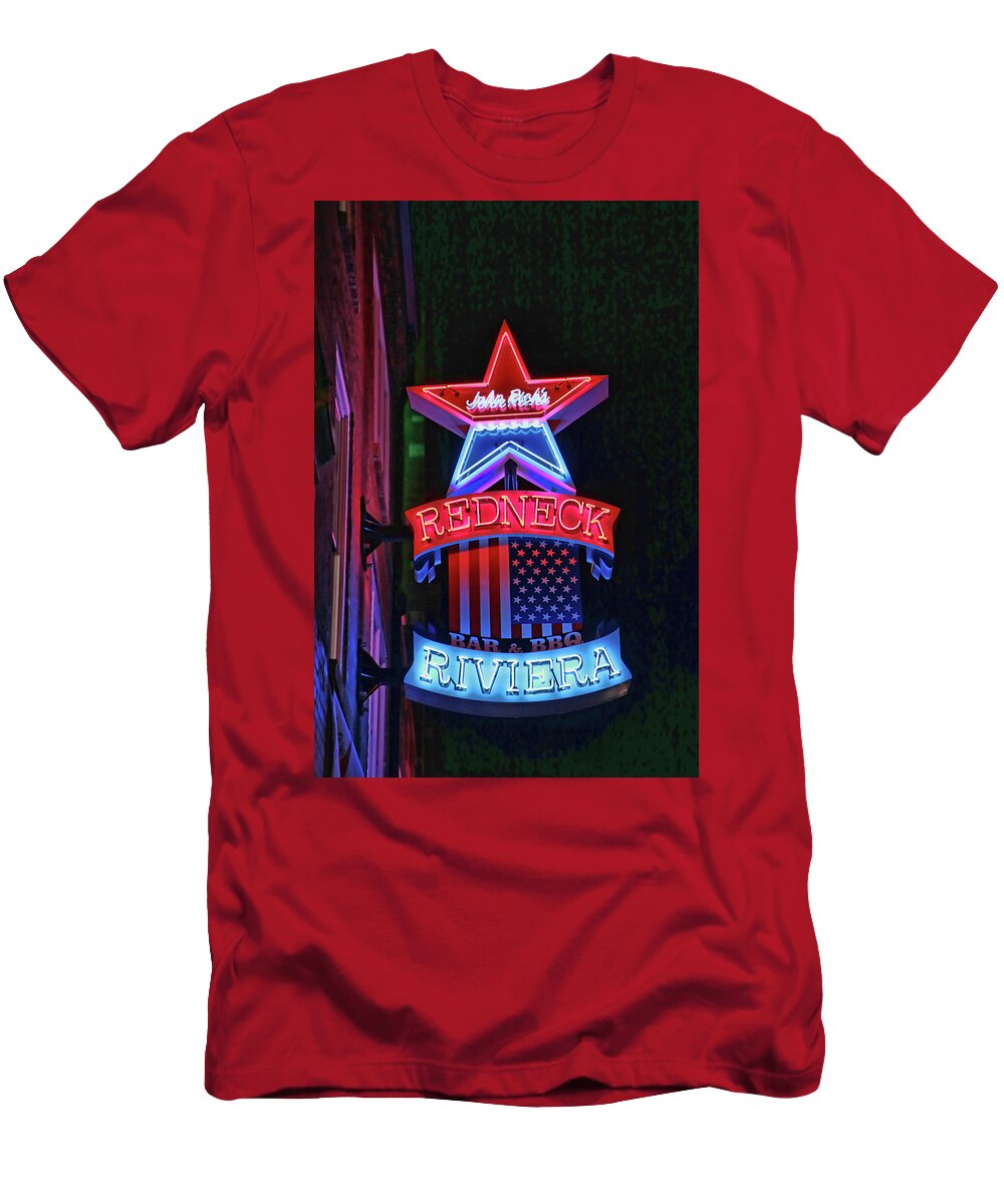 Neon T-Shirt featuring the photograph John Rich's Redneck Riviera # 3 - Nashville by Allen Beatty
