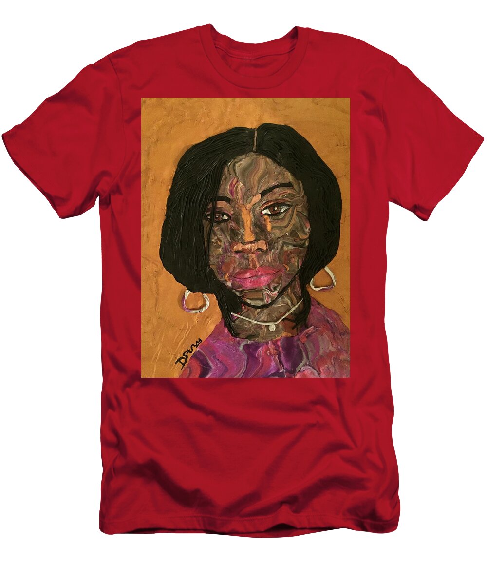 African American T-Shirt featuring the mixed media Kenya by Deborah Stanley