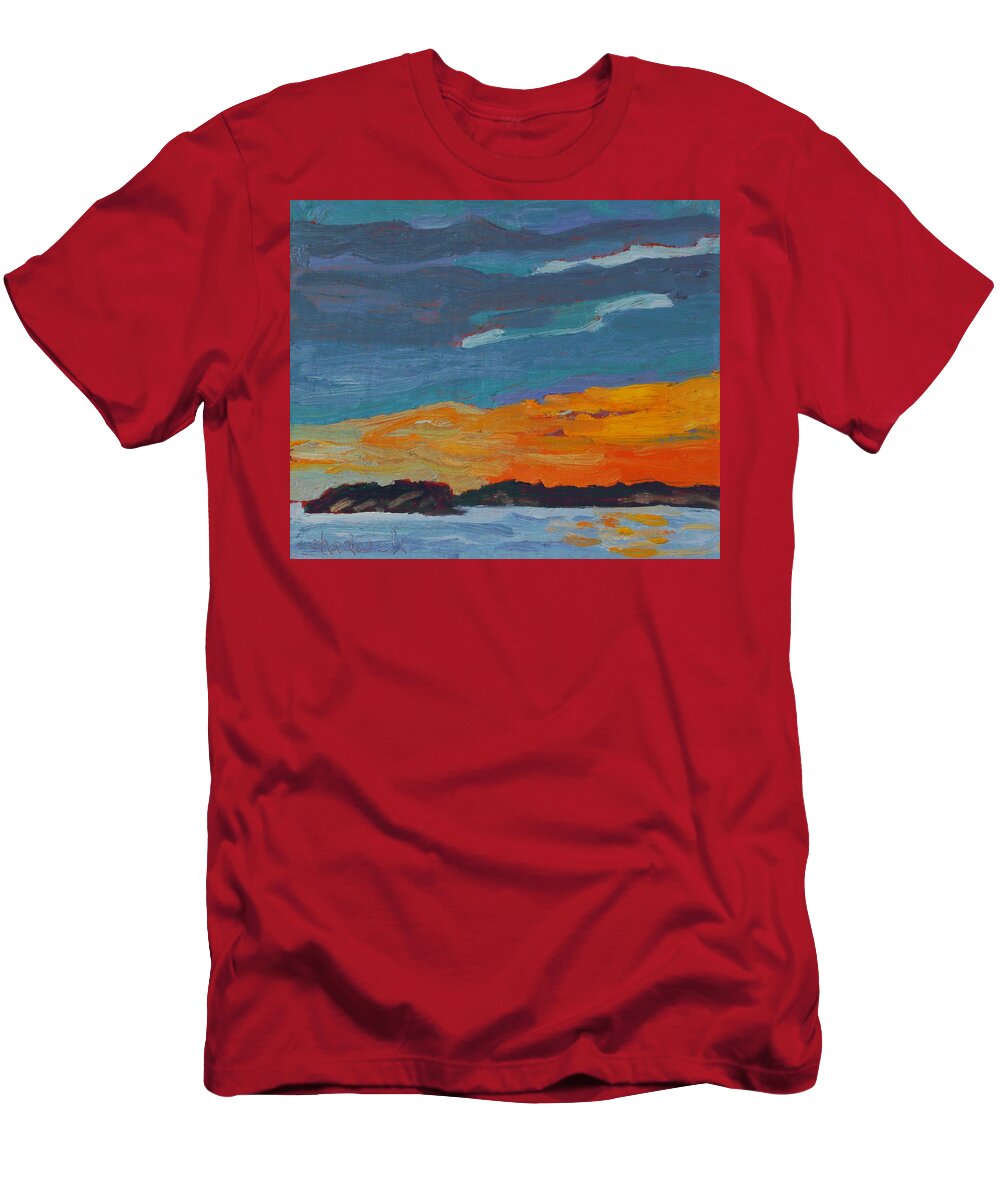2001 T-Shirt featuring the painting Killbear Sunset Across the Twin Points by Phil Chadwick