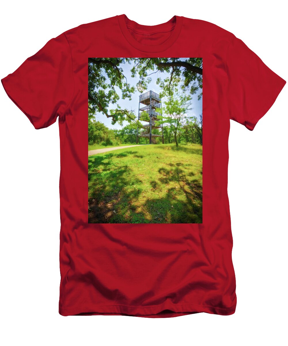 Jennifer Rondinelli Reilly T-Shirt featuring the photograph Lapham Peak's Wooden Observation Tower #3 by Jennifer Rondinelli Reilly - Fine Art Photography