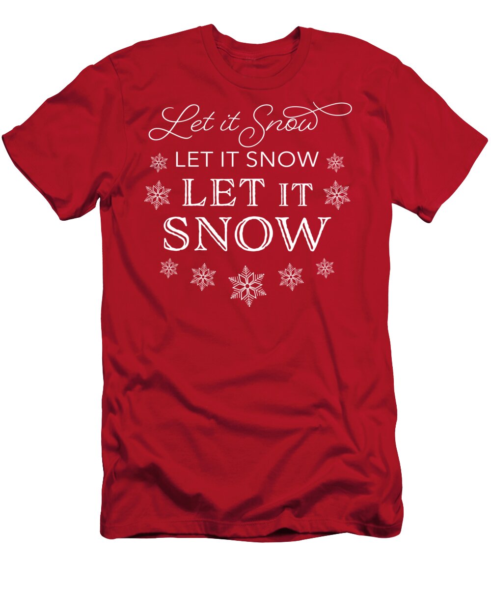 Christmas T-Shirt featuring the digital art Let it Snow by Antique Images