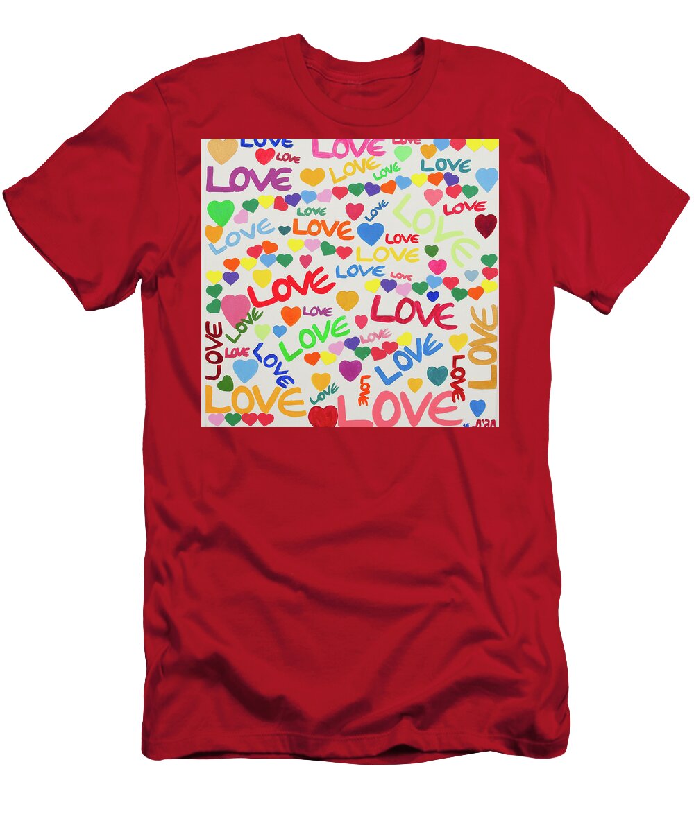 Love T-Shirt featuring the drawing Love Story by Hagit Dayan