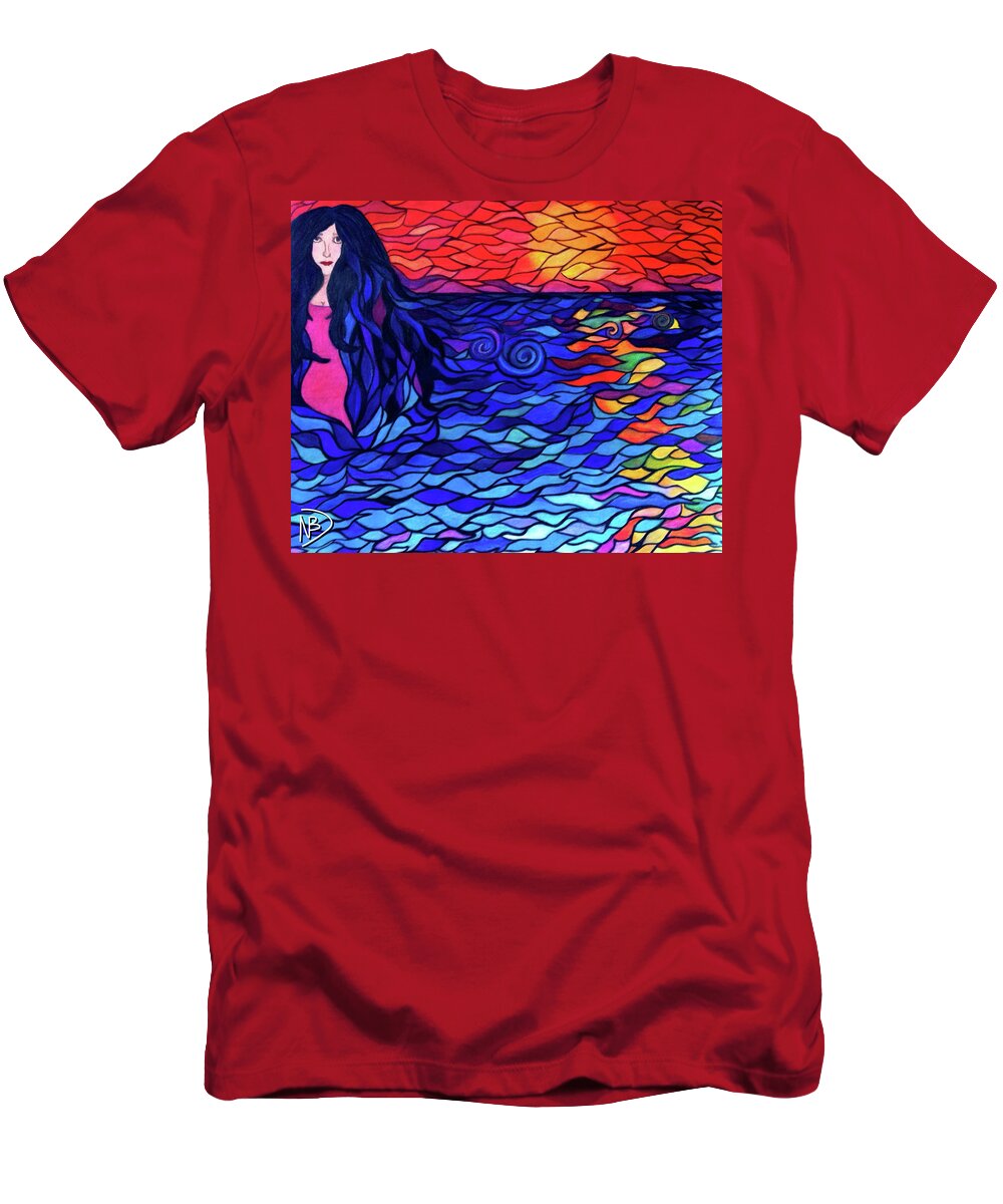 Ocean T-Shirt featuring the painting Lovely Lydia by Nicole Dumond-Barry