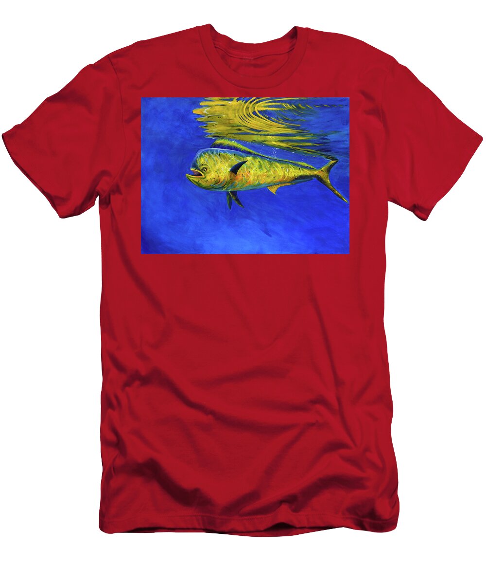 Mahi Mahi T-Shirt featuring the painting Mahi Mahi Fish by Donna Tucker