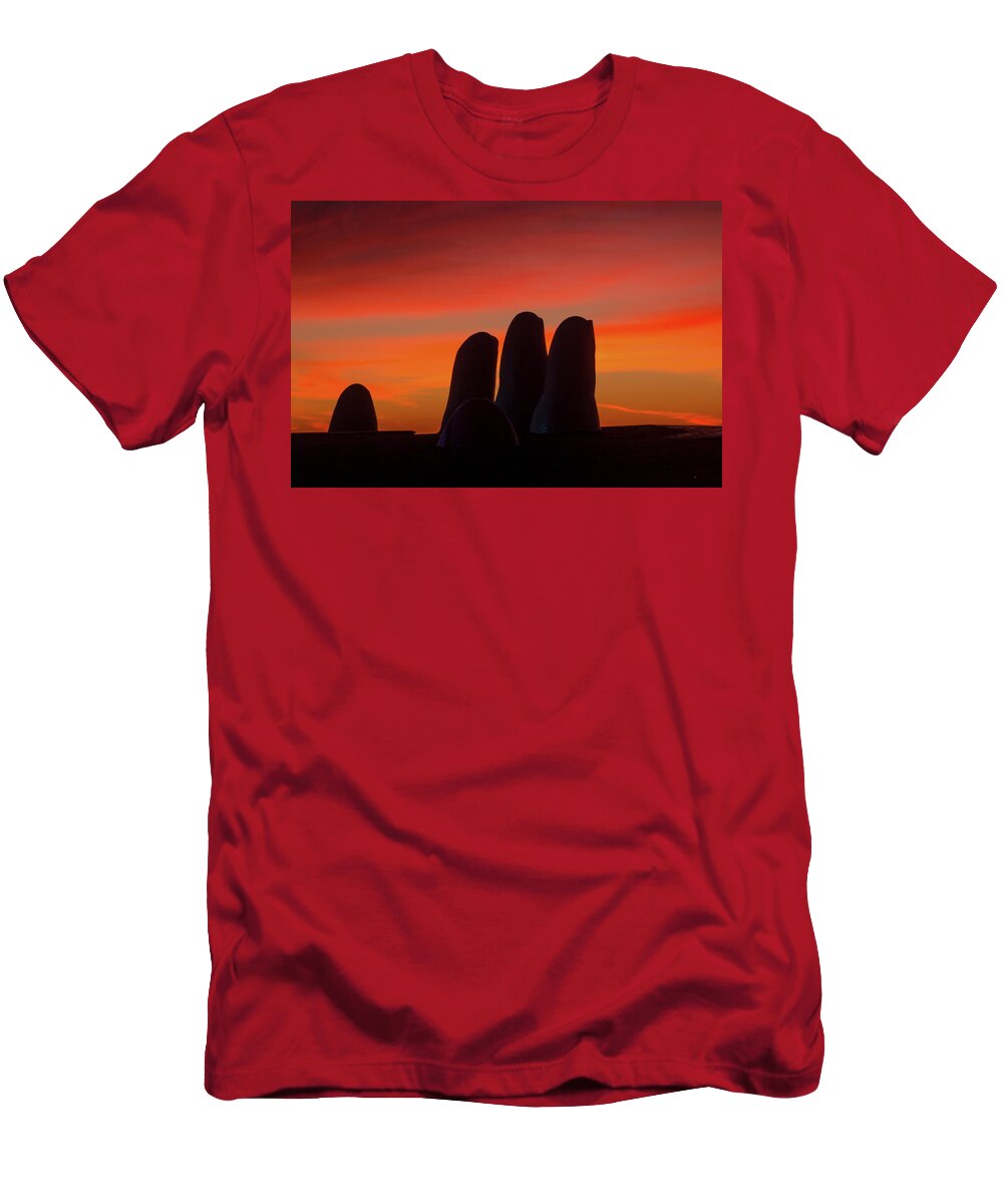 Sunrise T-Shirt featuring the photograph Man Rising by Robert McKinstry